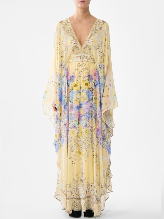 Camilla Dresses & Skirts - Camilla long kaftan Dress with waist detail In Darling buds